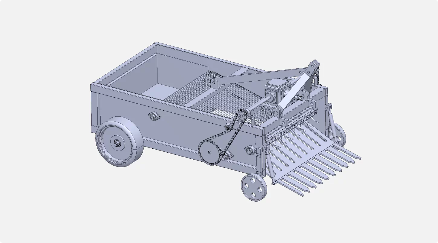 XY272-小型自走式白萝卜收获机设计【含SW三维图】