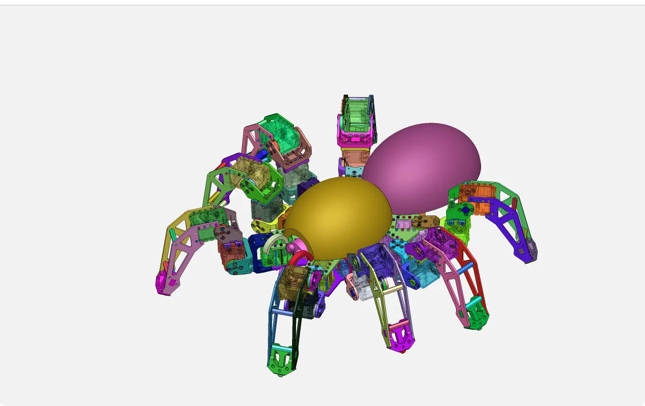 XY296-仿生蜘蛛结构设计【含SW三维图】