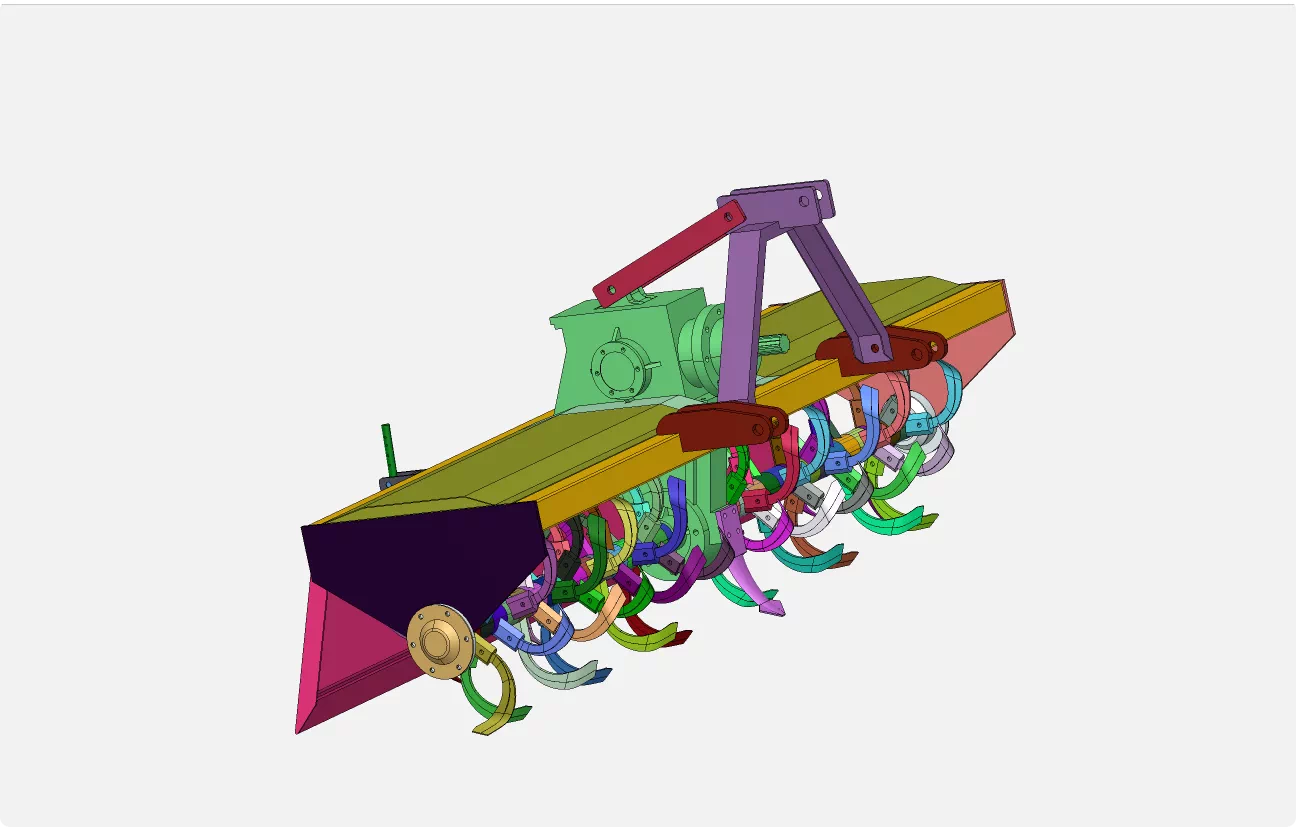 XY298-宽幅旋耕机结构设计【含SW三维图】