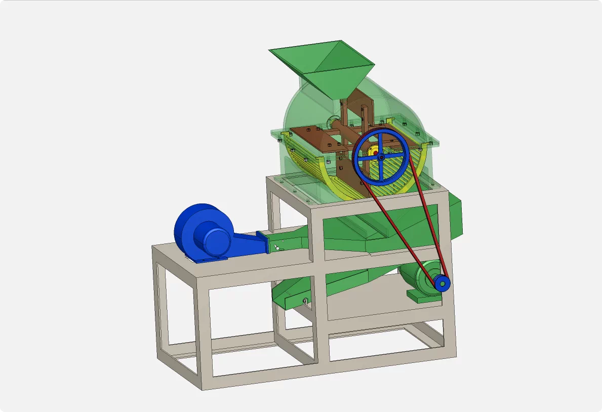 XY312-板栗脱蓬机结构设计【含SW三维图】