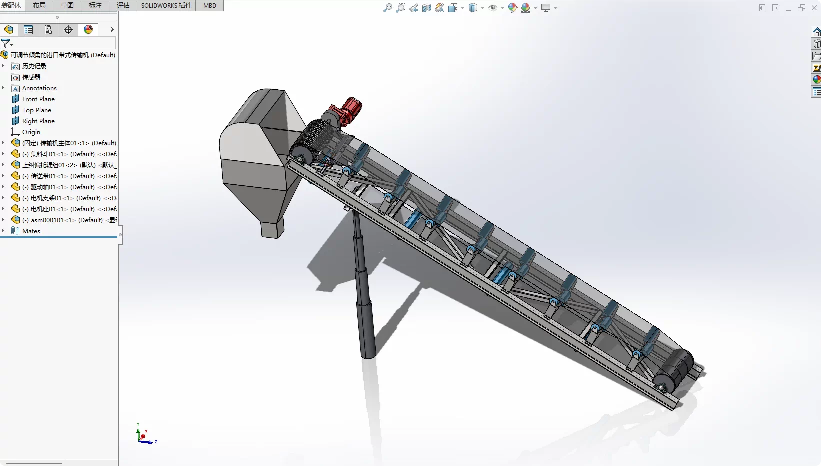 XY324-港口带式输送机设计【含SW三维图】