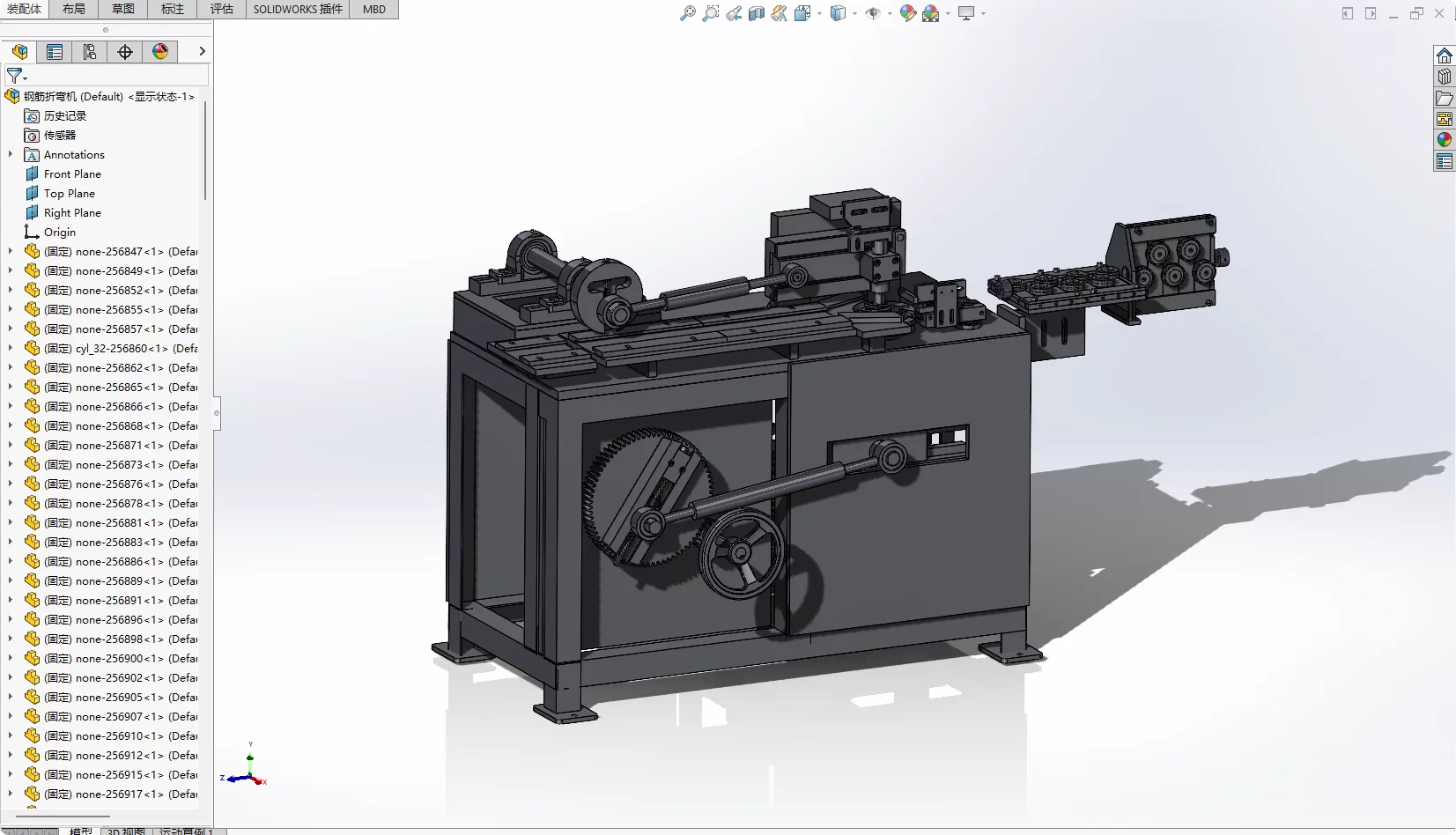 XY349-钢筋自动折弯机结构设计【含SW三维图】