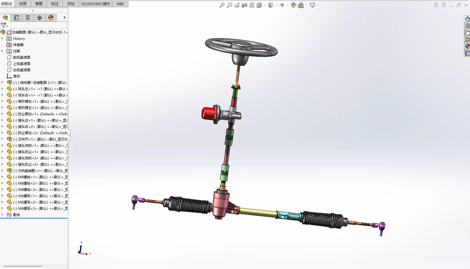 XY352-前驱轿车转向系统设计【含SW三维图】