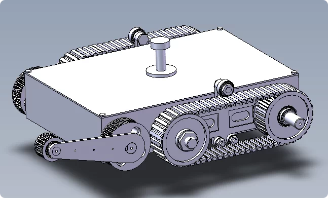 XY389-一种越障机器人的底盘设计【含SW三维图】