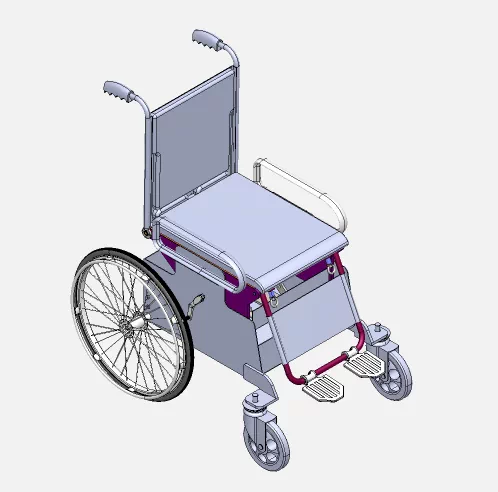 XY400-多功能轮椅结构设计【含SW三维图】