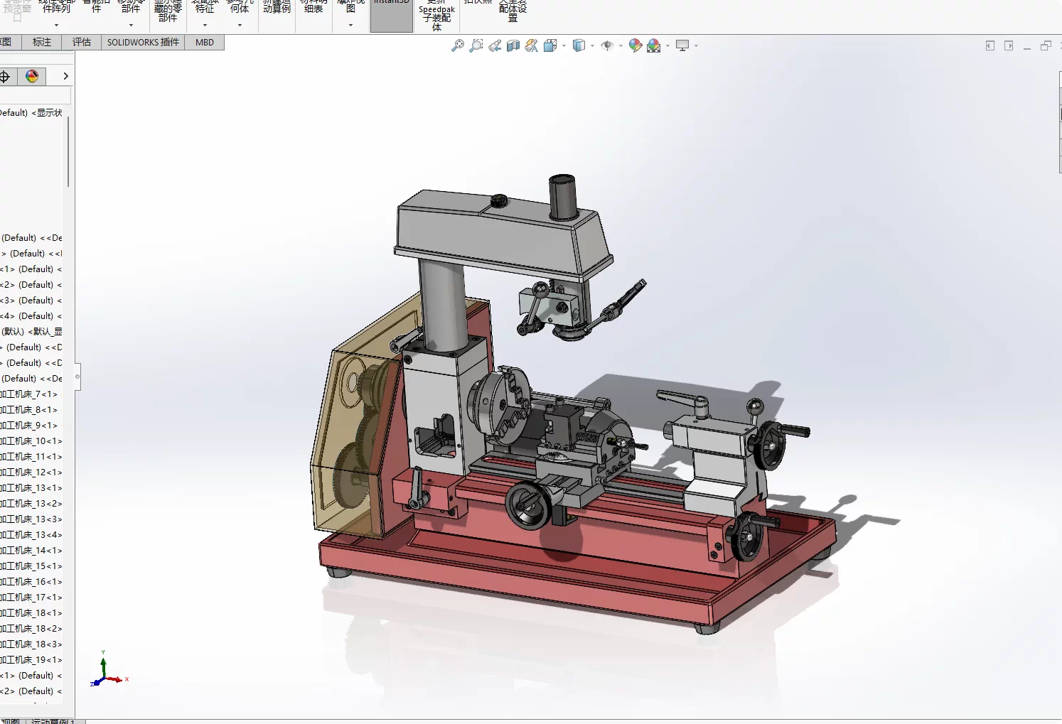 XY416-车磨复合加工机床结构设计【含SW三维图】