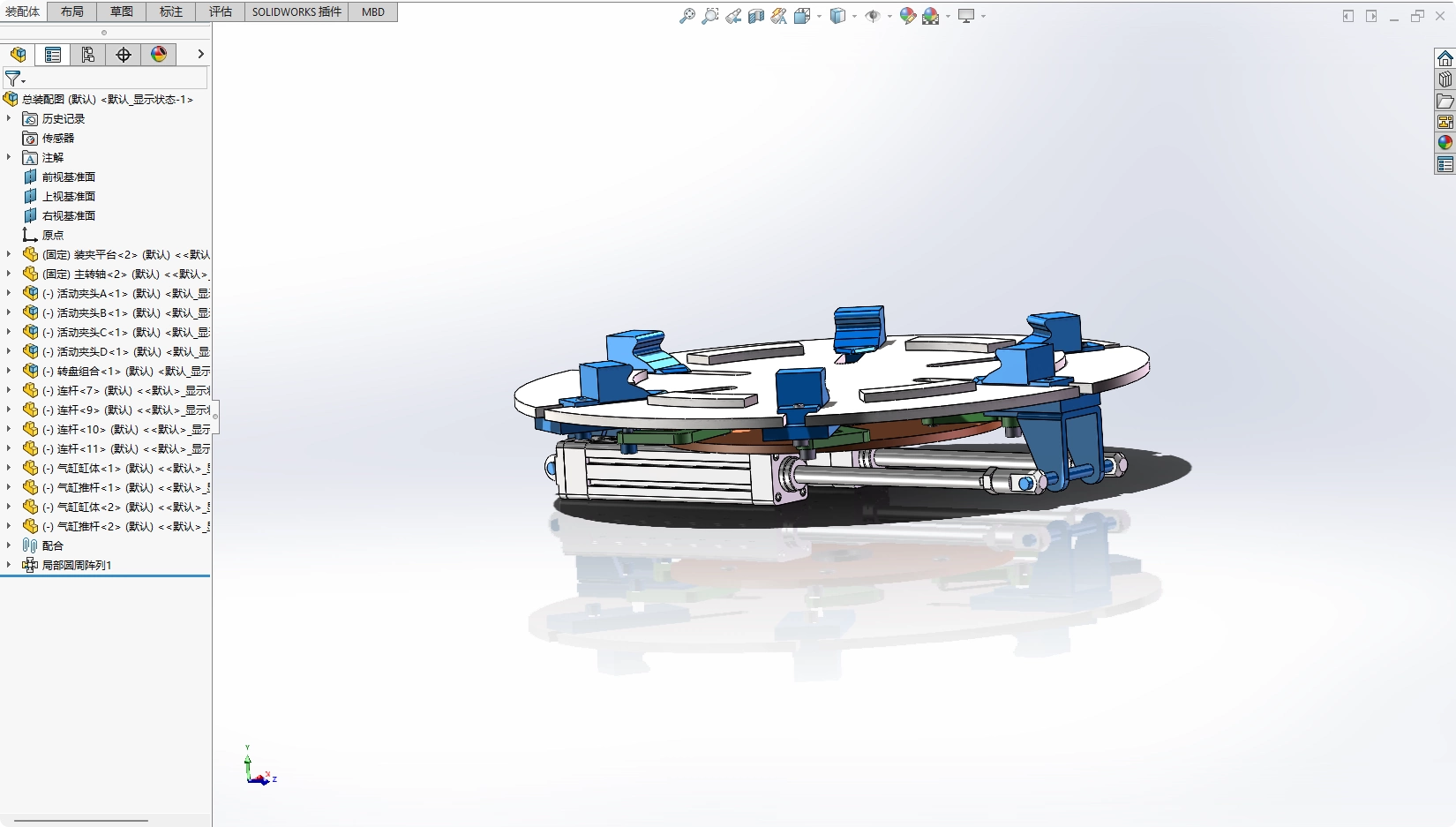 XY476-气动软机械手的结构设计【含SW三维图】