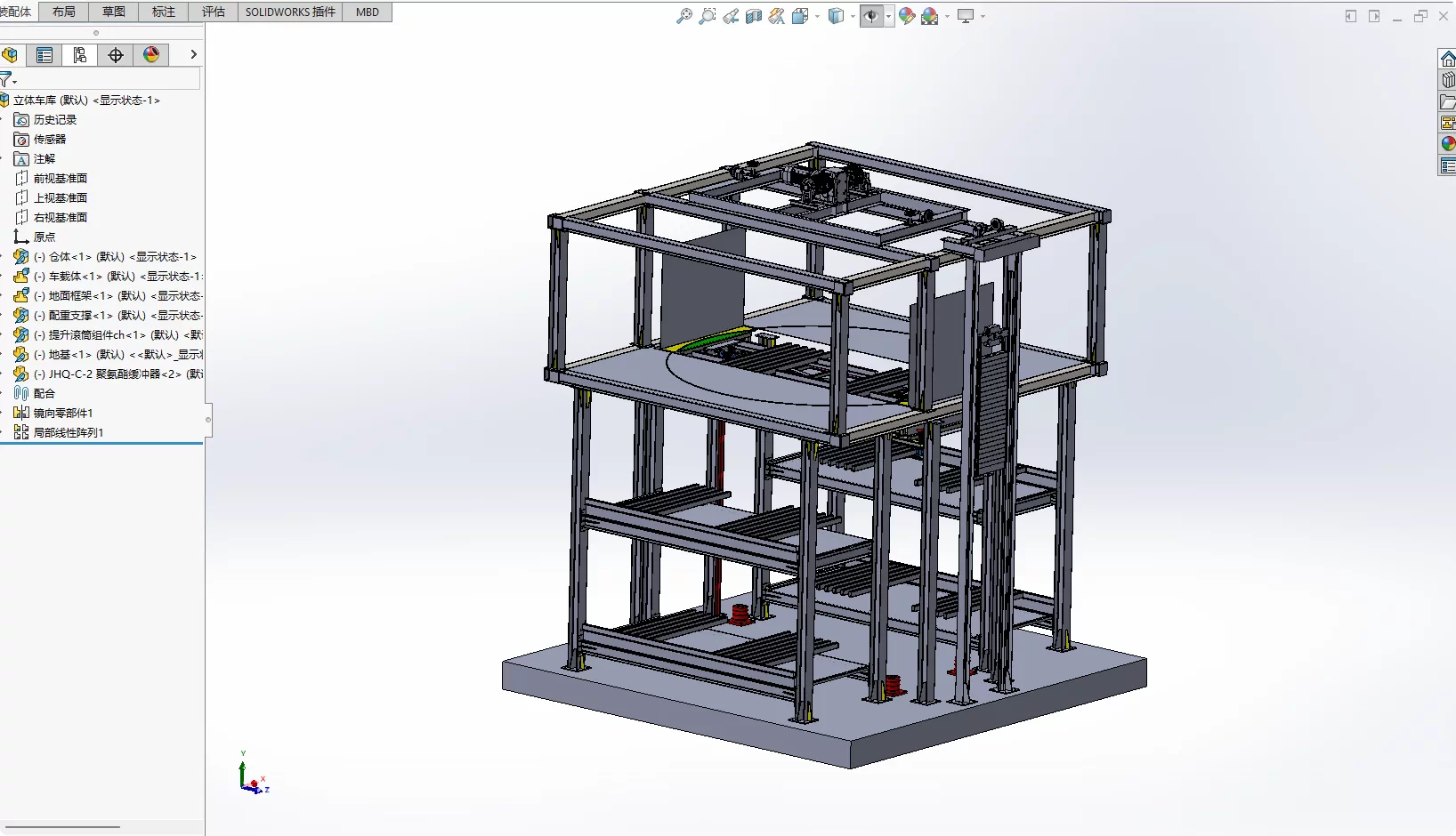 XY479-巷道堆垛式立体车库设计【含SW三维图】
