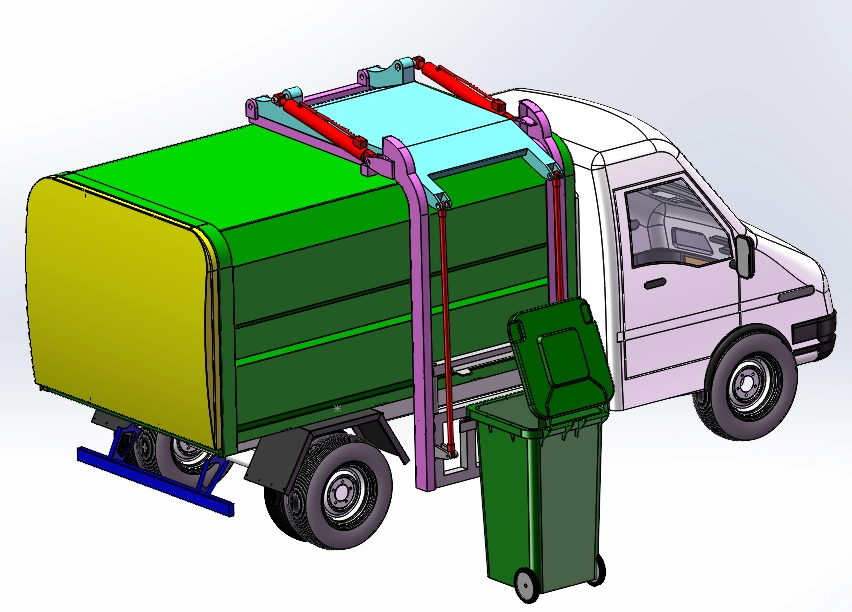 XY512-侧装式垃圾运输车的结构设计【含SW三维图】