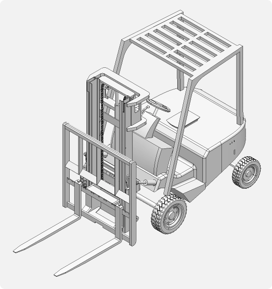 XY523-小型叉车车身设计【含SW三维图】
