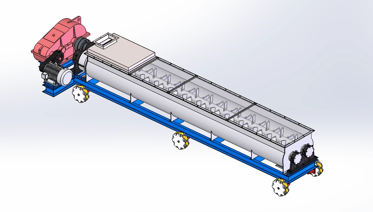 XY552-小型有机肥卧式双轴搅拌机结构设计【含SW三维图】