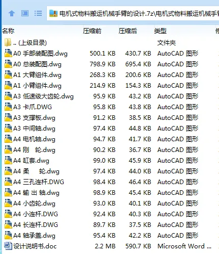 Z3066-电机式物料搬运机械手臂的设计 Z3066-电机式物料搬运机械手臂的设计