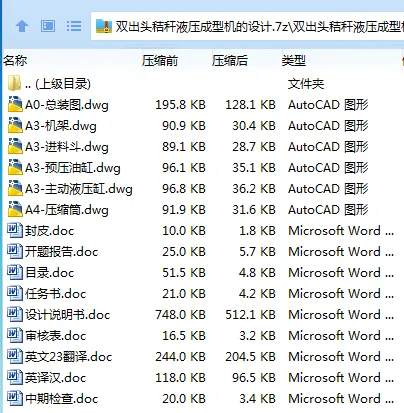 Z3125-双出头秸秆液压成型机的设计