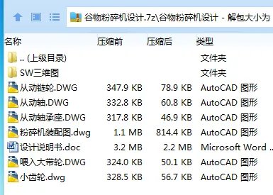 Z3132-谷物粉碎机设计【含SW三维图】 Z3132-谷物粉碎机设计【含SW三维图】