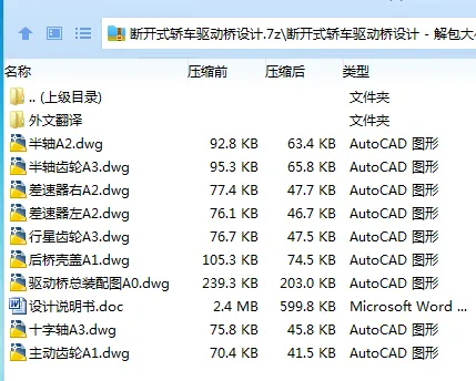 Z3145-断开式轿车驱动桥设计 Z3145-断开式轿车驱动桥设计