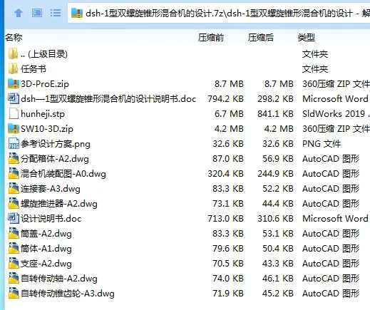Z3147-dsh-1型双螺旋锥形混合机的设计[含Proe三维图]