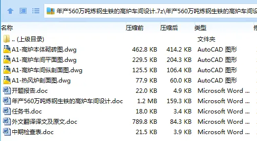 Z3184-年产560万吨炼钢生铁的高炉车间设计 Z3184-年产560万吨炼钢生铁的高炉车间设计