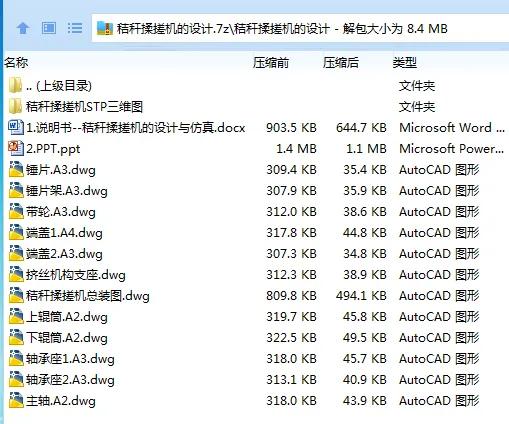 Z3198-秸秆揉搓机的设计【含三维图】 Z3198-秸秆揉搓机的设计【含三维图】