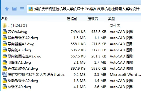 Z3206-煤矿皮带机巡检机器人系统设计