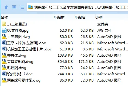 Z3268-调整螺母加工工艺及车左端面夹具设计 Z3268-调整螺母加工工艺及车左端面夹具设计
