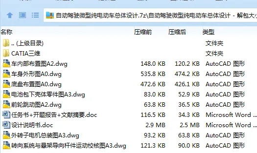 Z3304-自动驾驶微型纯电动车总体设计【含Catia三维图】