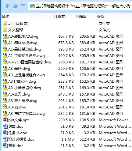 Z3323-立式旱地驱动耙设计 Z3323-立式旱地驱动耙设计