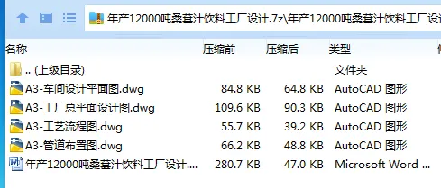 Z3327-年产12000吨桑葚汁饮料工厂设计 Z3327-年产12000吨桑葚汁饮料工厂设计