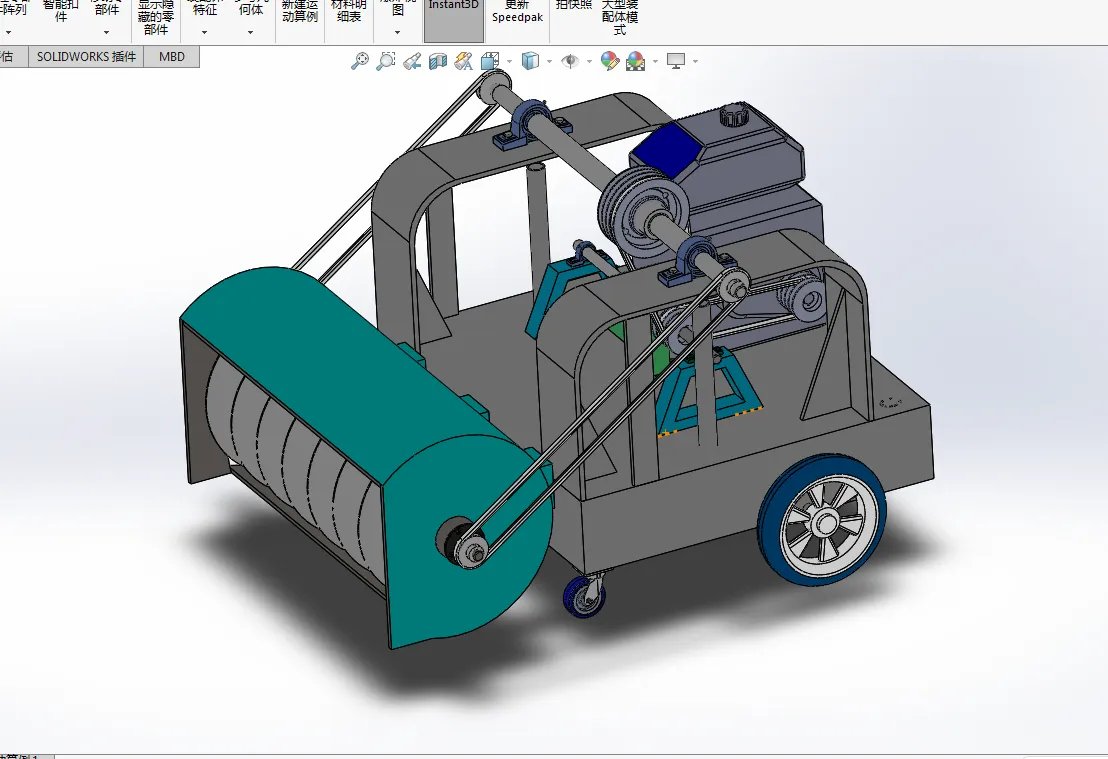 Z3503-小型智能清雪车结构优化设计与运动学分析[含SW三维图]