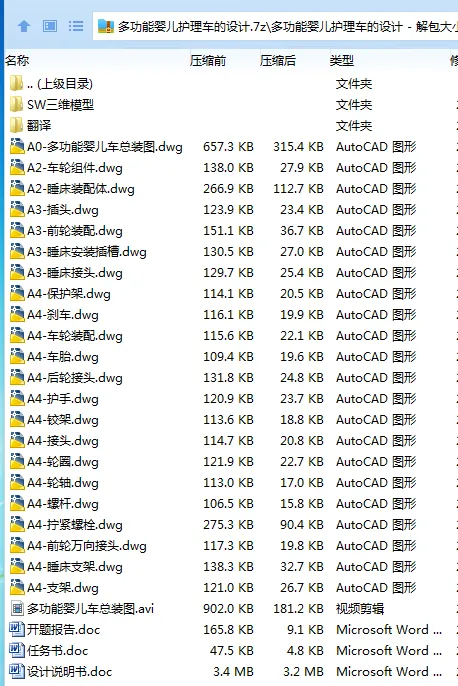 Z3545-多功能婴儿护理车的设计[含SW三维图]