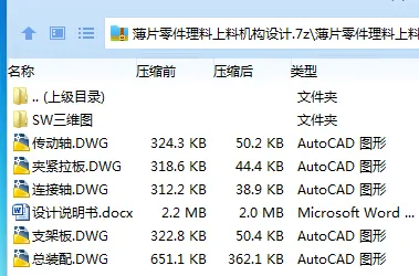Z3604-薄片零件理料上料机构设计[含SW三维图]