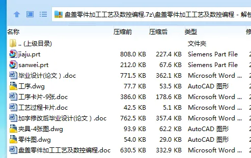 Z3665-盘盖零件加工工艺及数控编程【含UG三维图】 Z3665-盘盖零件加工工艺及数控编程【含UG三维图】