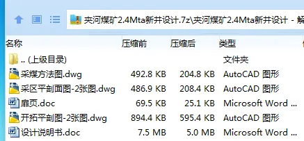 Z3725-夹河煤矿2.4Mta新井设计