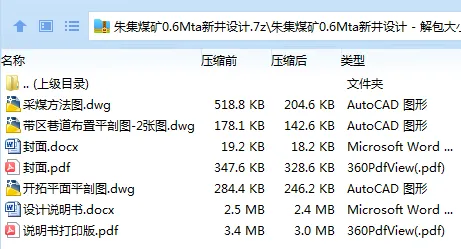 Z3759-朱集煤矿0.6Mta新井设计