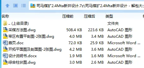 Z3777-司马煤矿2.4Mta新井设计 Z3777-司马煤矿2.4Mta新井设计