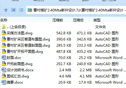 Z3800-曹村煤矿2.40Mta新井设计 Z3800-曹村煤矿2.40Mta新井设计