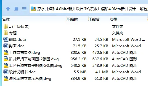 Z3802-凉水井煤矿4.0Mta新井设计 Z3802-凉水井煤矿4.0Mta新井设计