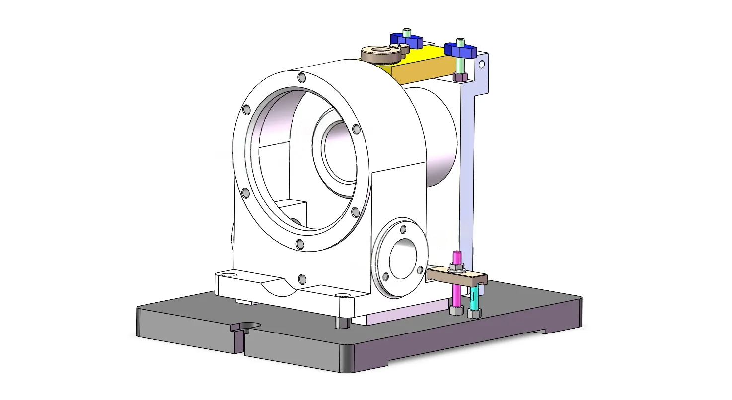 C25854-蜗轮减速器箱体工艺及钻M16螺纹孔夹具设计【含SW三维图】