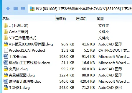 K2286-拨叉[831006]工艺及铣斜面夹具设计【含Catia三维图】