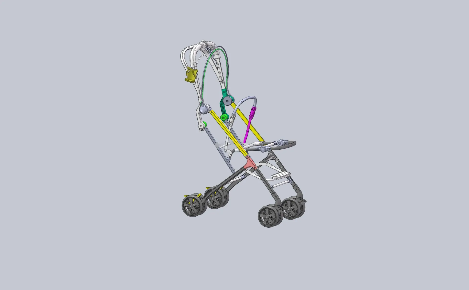 X1787-基于SolidWorks婴儿车支架受力分析【含SW三维图】