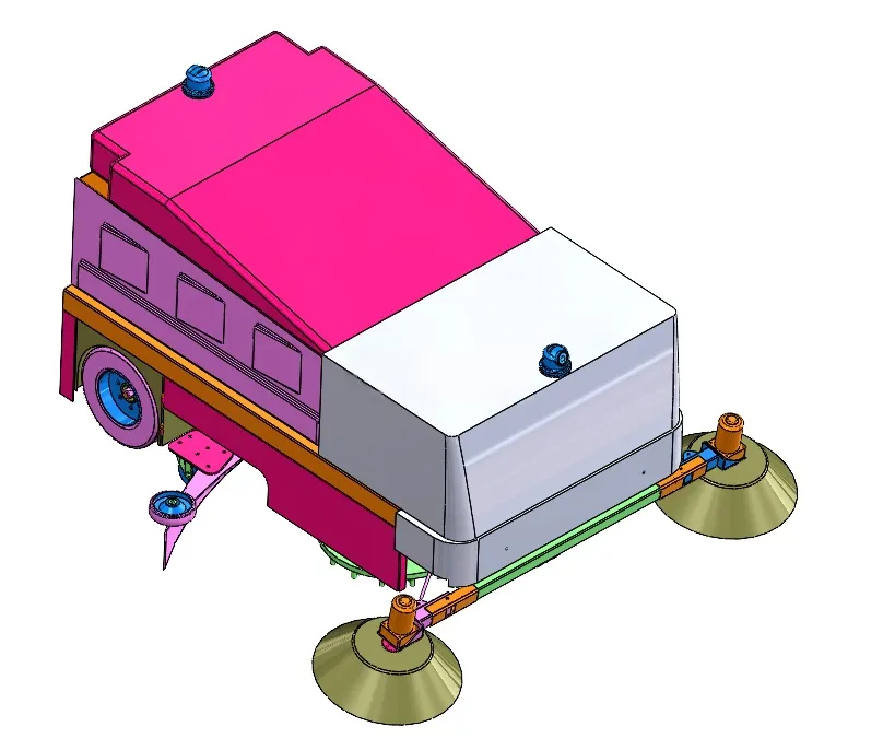 X2300-道路清扫洒水一体机结构设计【含SW三维图】