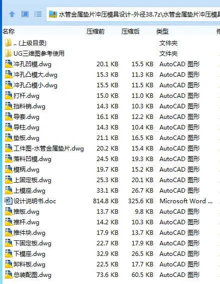Z4008-水管金属垫片冲压模具设计-外径38