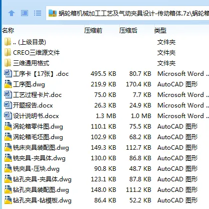 K2320-蜗轮箱机械加工工艺及气动夹具设计-传动箱体【含Creo三维图】 K2320-蜗轮箱机械加工工艺及气动夹具设计-传动箱体【含Creo三维图】