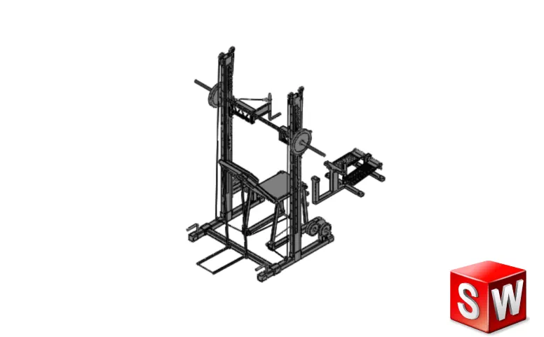 XY1418-3D史密斯飞鸟健身器设计【含SW三维图】
