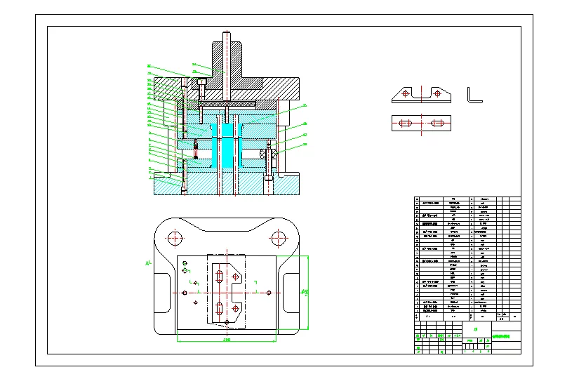 XY1894-带U形口非对称角接板成形工艺及冲压模具设计