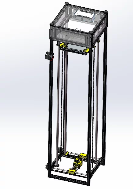 XY2084-小型金属3D打印机工作区结构设计【含SW三维图】