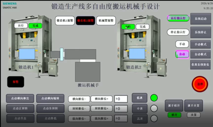 XY2754-基于PLC的锻造生产线多自由度搬运机械手控制系统设计