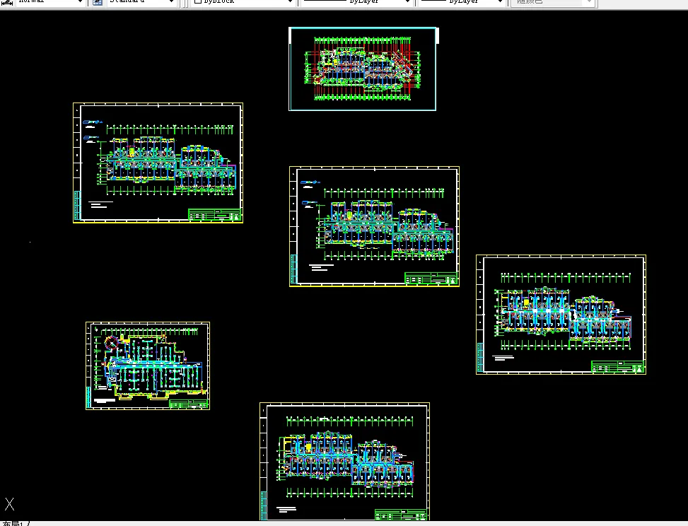 各层水管风管平面图-6张图