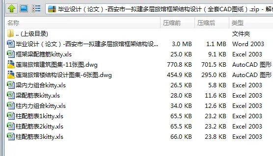 A0198-西安市一拟建多层旅馆框架结构设计-8层1.2万平米