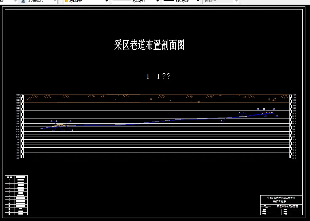 巷道布置剖面图