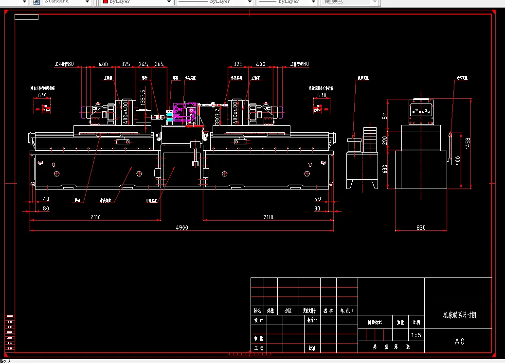 机床联系尺寸图